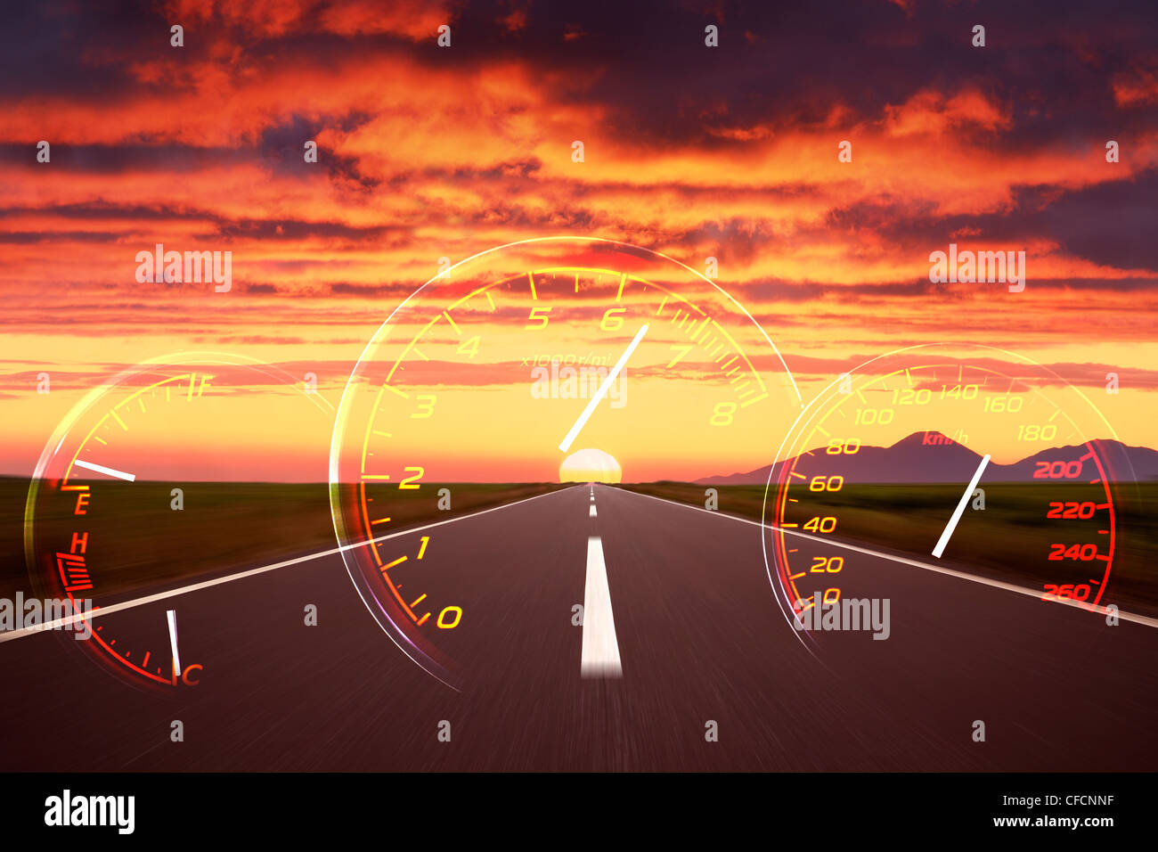 Straßen- und Geschwindigkeit Stockfoto