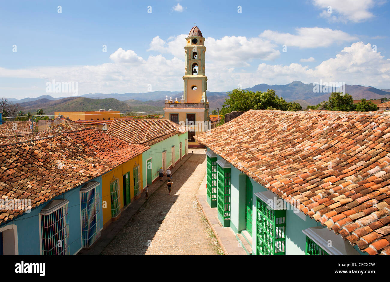 Blick vom Balkon des Museo Romantico, Trinidad, Kuba, West Indies Stockfoto