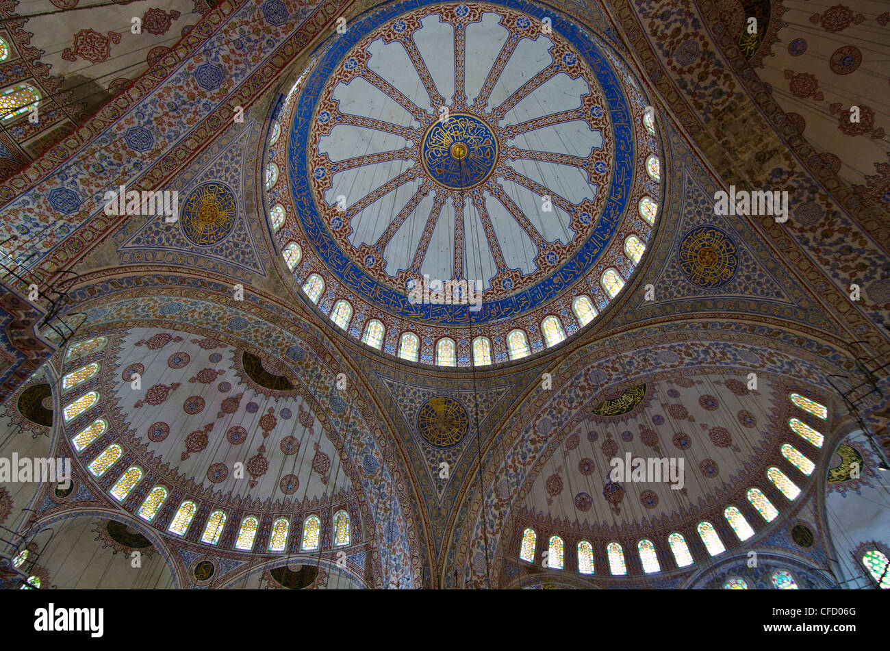 Hauptkuppel, Sultan-Ahmed-Moschee (blaue Moschee), Istanbul, Türkei Stockfoto