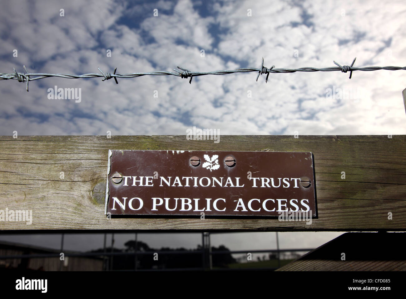 Bild von Mark Passmore/www.markpassmore.com A unterzeichnen für The National Trust Warnung der Öffentlichkeit, dass es kein öffentlicher Zugriff. Stockfoto