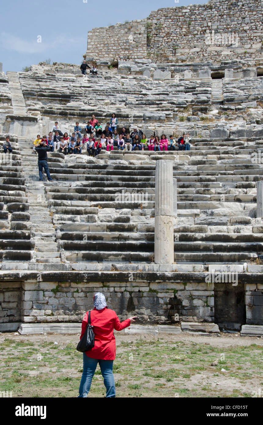 Amphitheater in Milet, eine antike griechische Stadt an der Westküste von Anatolien, Türkei Stockfoto