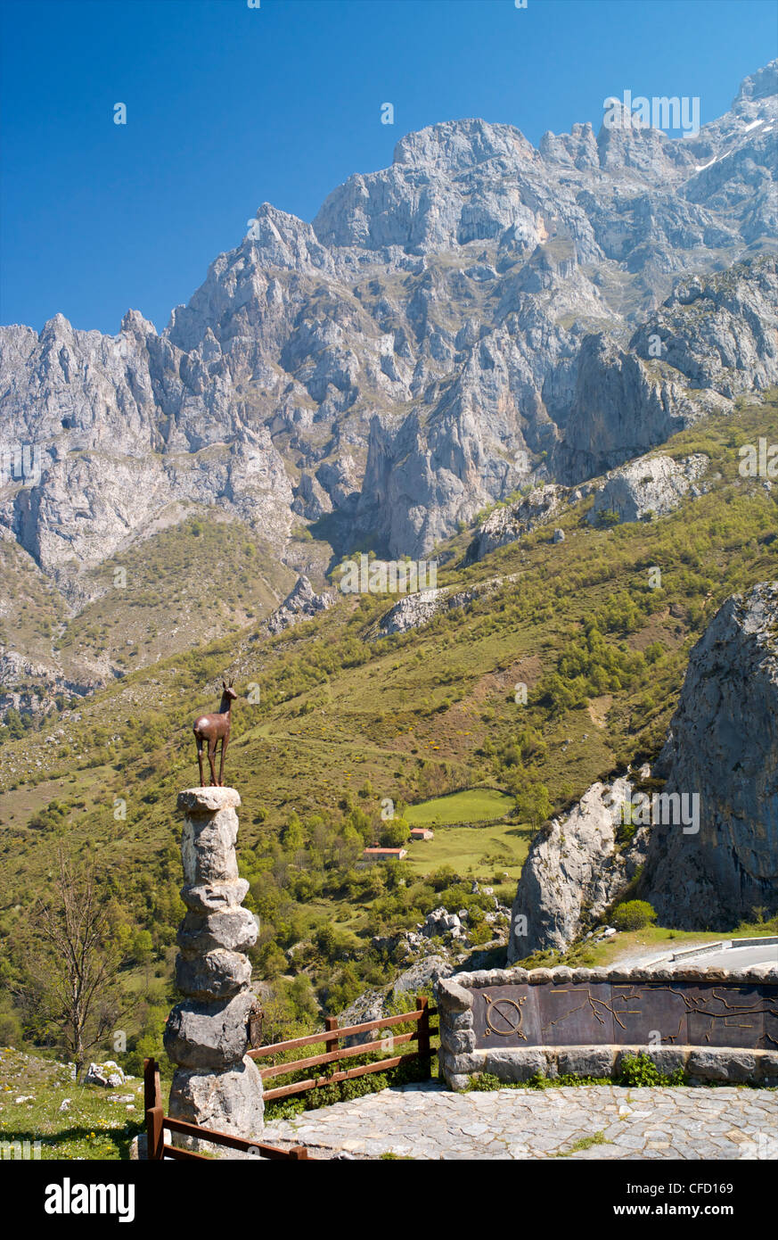 Ein Aussichtspunkt in der Nähe von Cain, Picos de Europa, Castilla y Leon, Spanien, Europa Stockfoto