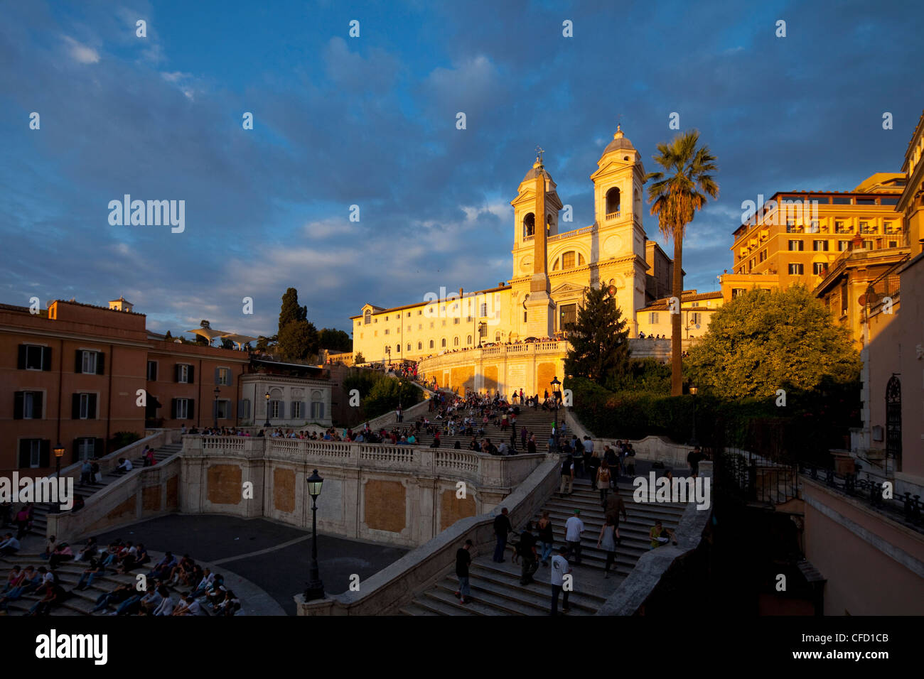 Trinita dei Monti Kirche, Piazza di Spagna, Spanische Treppe, Rom, Italien, Europa Stockfoto