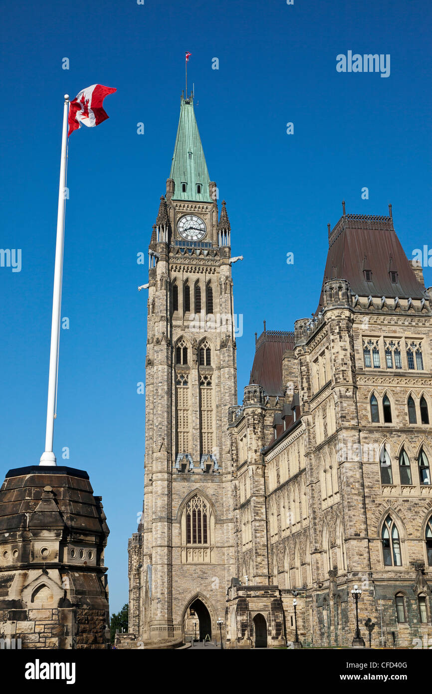Peace Tower, Parlamentsgebäude, Parliament Hill in Ottawa, Ontario, Kanada Stockfoto