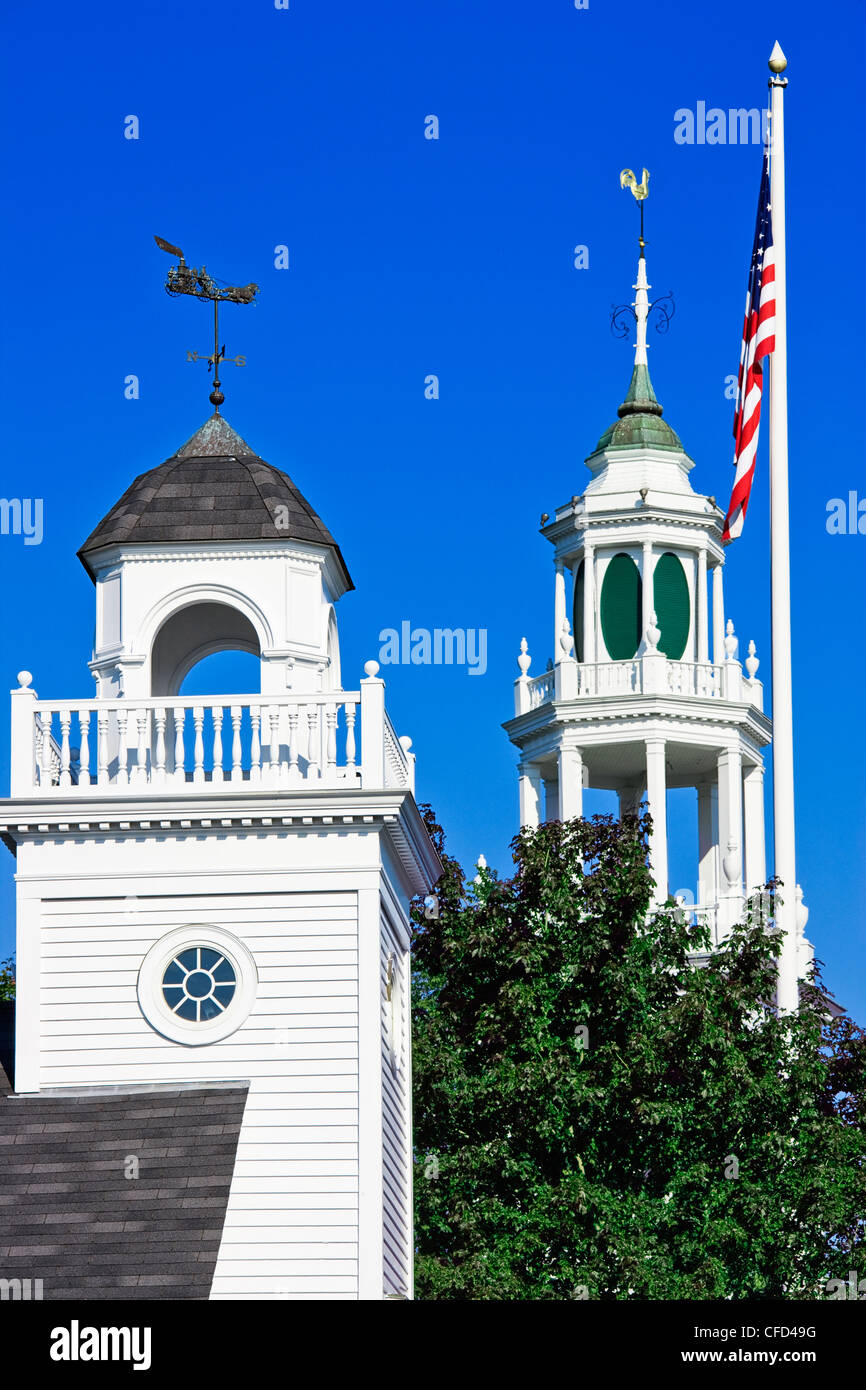 Stadtamt und erste Pfarrkirche, Manchester by-the-Sea, Massachusetts, Vereinigte Staaten von Amerika Stockfoto