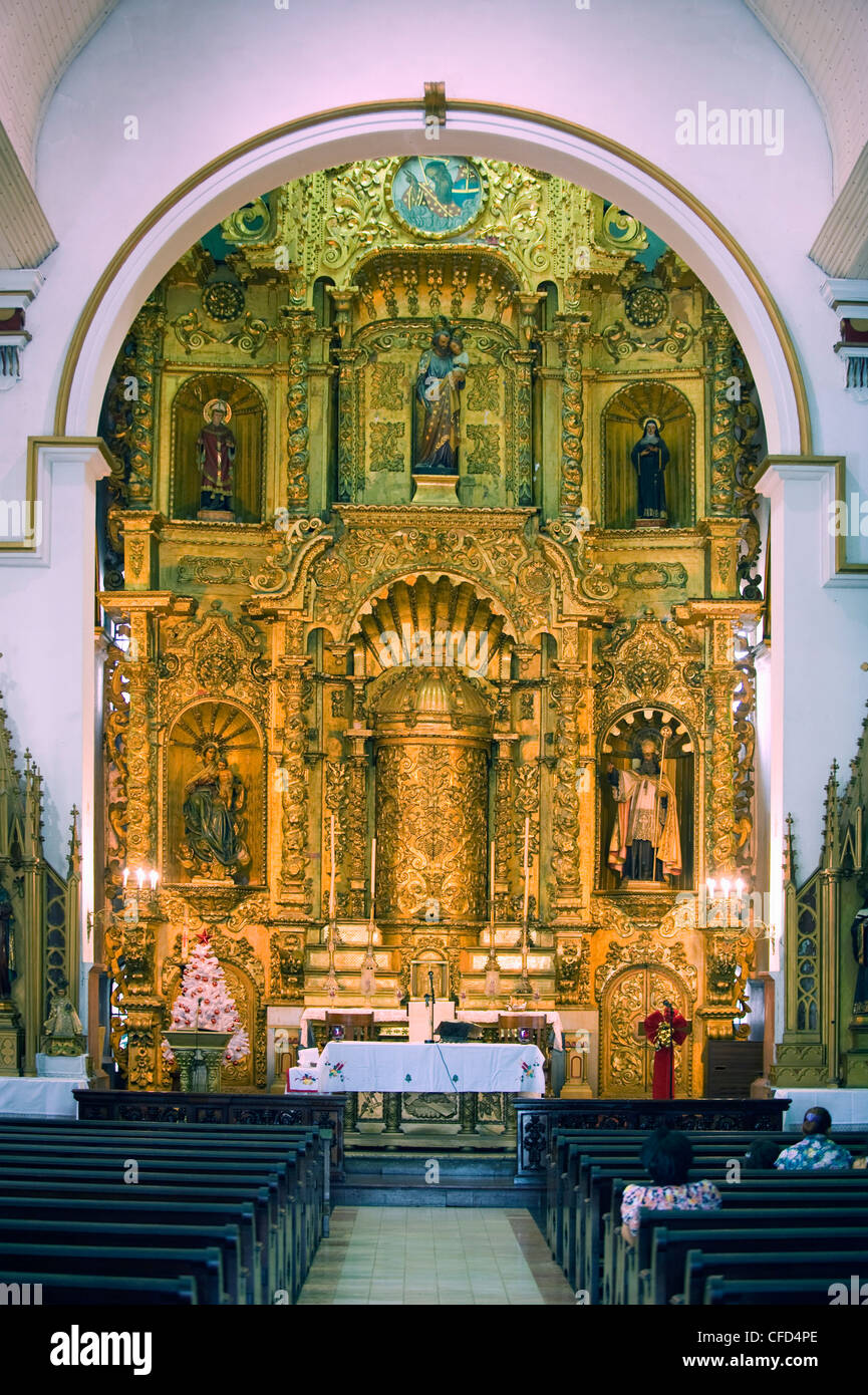 Gold-Altar in der Kirche von San Jose, historische alte Stadt, Weltkulturerbe, Panama City, Panama, Mittelamerika Stockfoto
