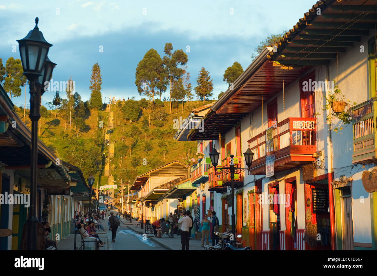 Bunte Häuser, Salento, Kolumbien, Südamerika Stockfoto