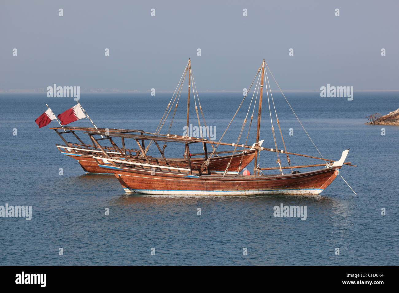 Traditionelle arabische Dhaus in Doha, Katar Stockfoto