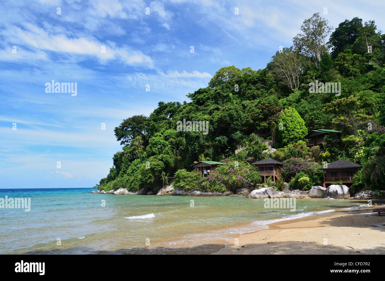 Salang Beach, Asien, Südostasien, Pahang, Malaysia, Pulau Tioman (Tioman Island) Stockfoto