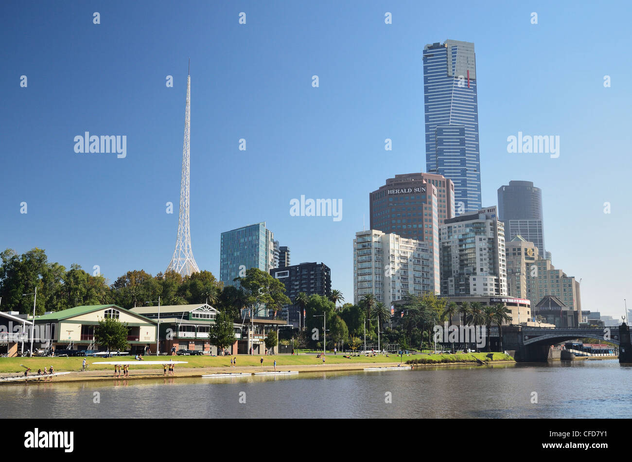 Melbourne Central Business District (CBD) und Yarra River, Melbourne, Victoria, Australien, Pazifik Stockfoto