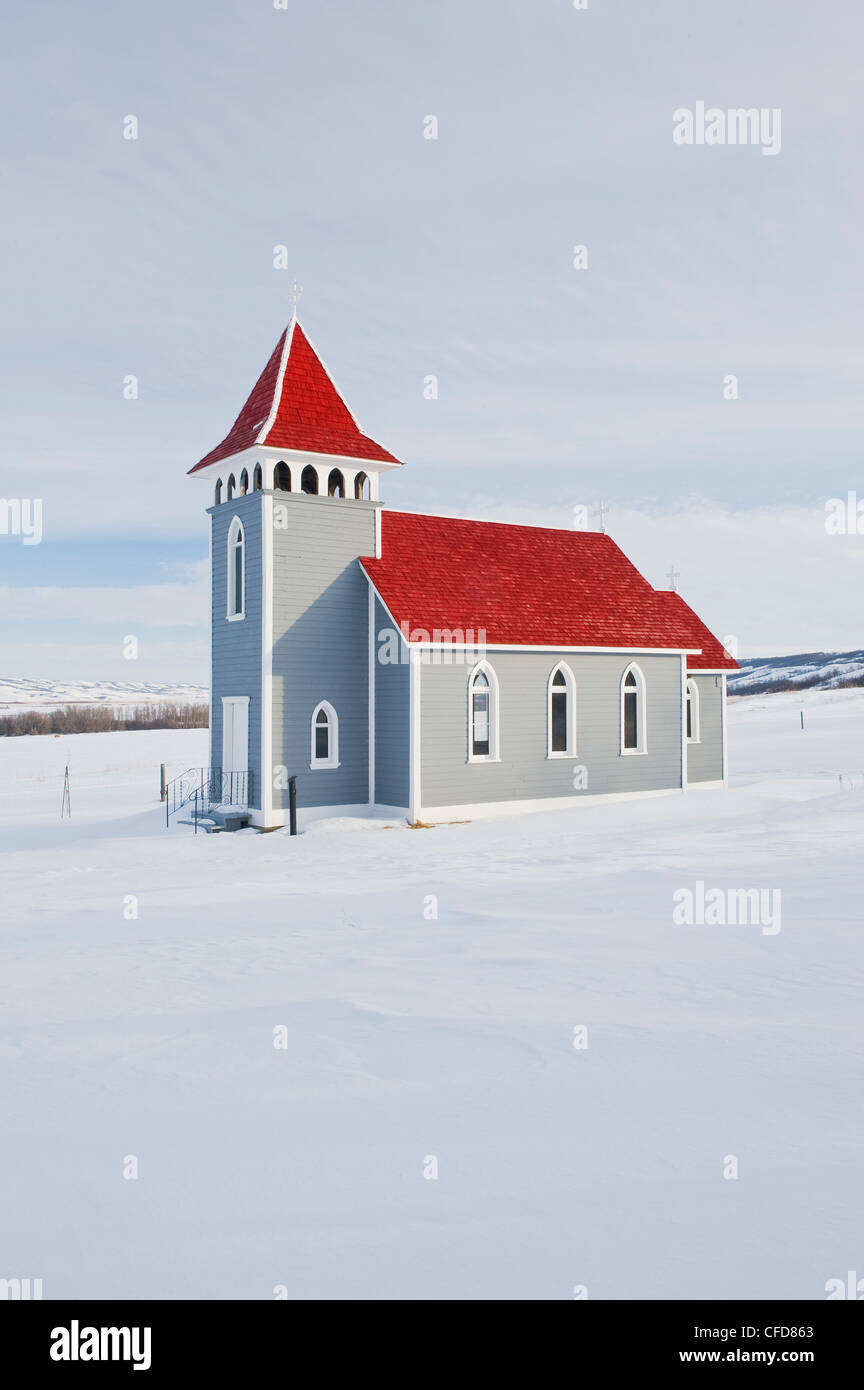 St.-Nikolaus-Kirche in das Qu'Appelle Tal, Saskatchewan, Kanada Stockfoto