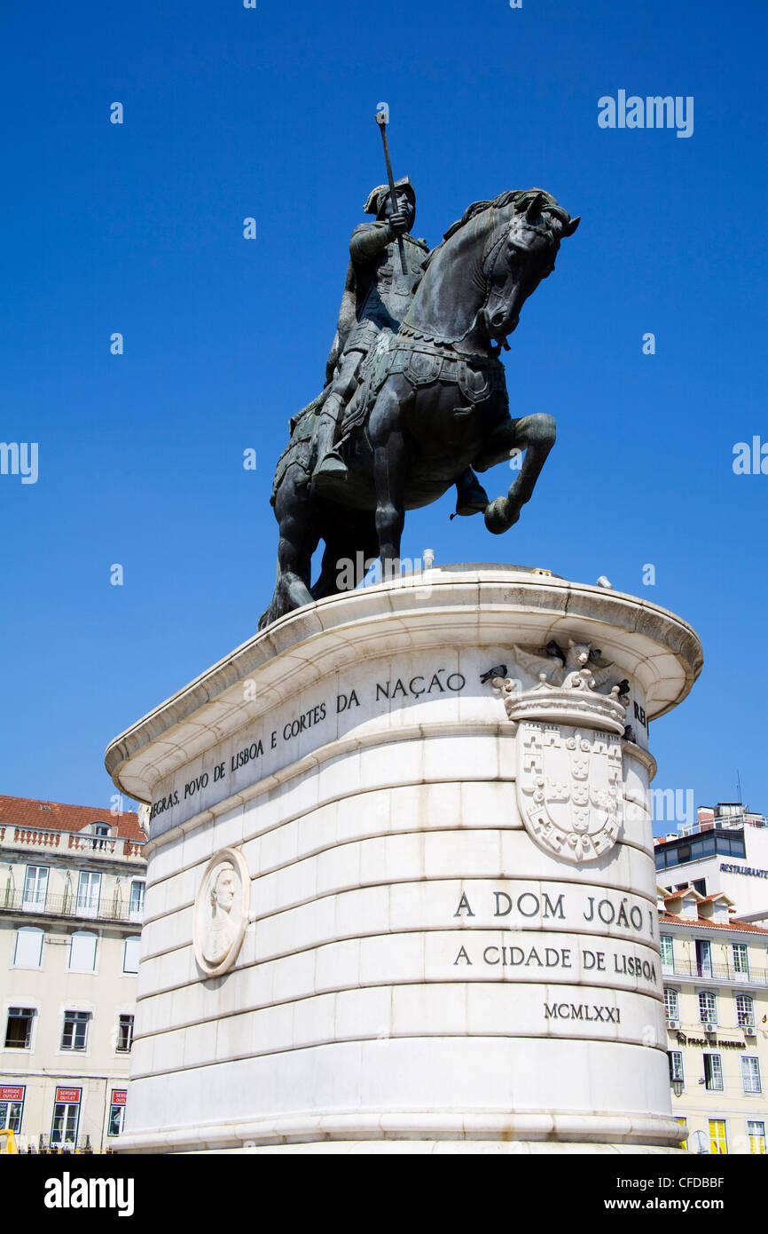 Dom Joao Denkmal in Praca da Figueira, Bezirk Rossio, Lissabon, Portugal, Europa Stockfoto