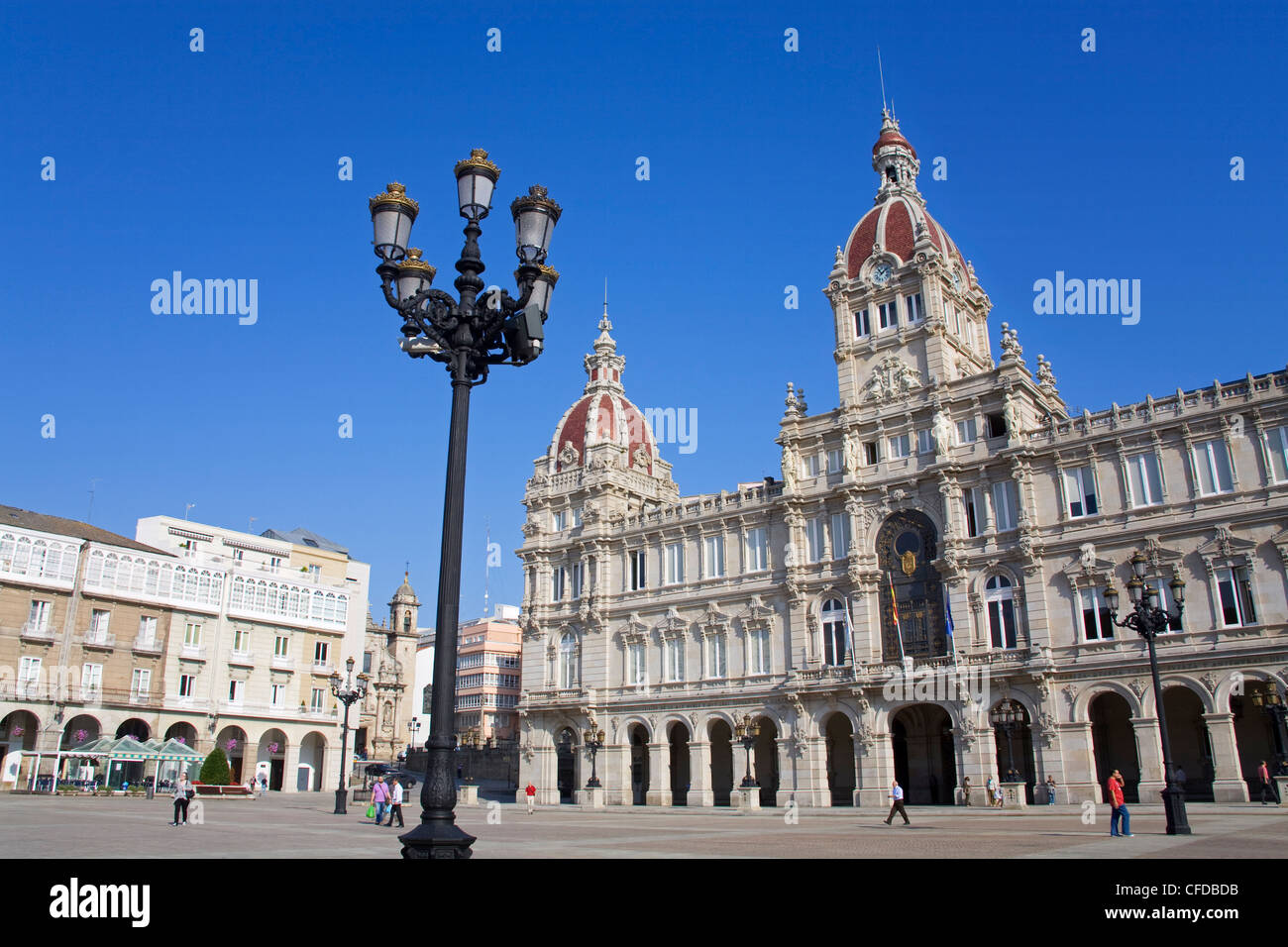 Palacio Municipal (Rathaus) am Plaza de María Pita, Stadt La Coruna, Galicien, Spanien, Europa Stockfoto