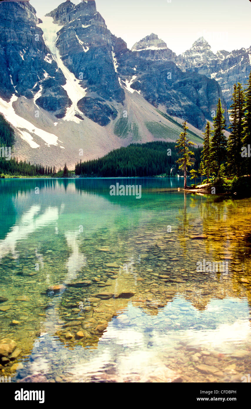 Moraine Lake, Banff Nationalpark, Alberta, Kanada Stockfoto