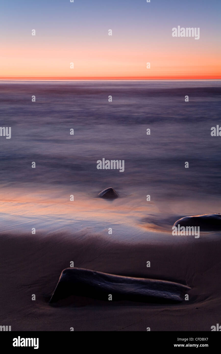 Strand bei Sonnenuntergang in La Jolla, San Diego County, Kalifornien, Vereinigte Staaten von Amerika, Stockfoto