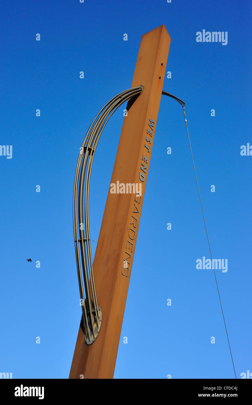 "Hook" (Detail), Skulptur von Stephen Broadbent im Freien. West End Gärten, Morecambe, Lancashire, England, Vereinigtes Königreich, Stockfoto