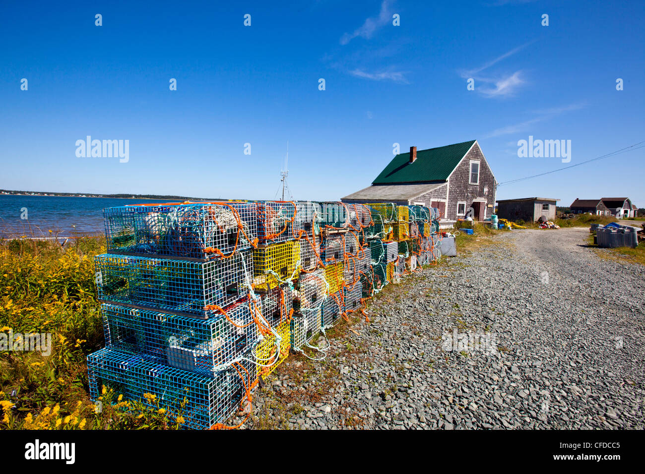 Hummer-fallen, Grand Harbour Grand Manan Island, Bay Of Fundy, New Brunswick, Kanada Stockfoto