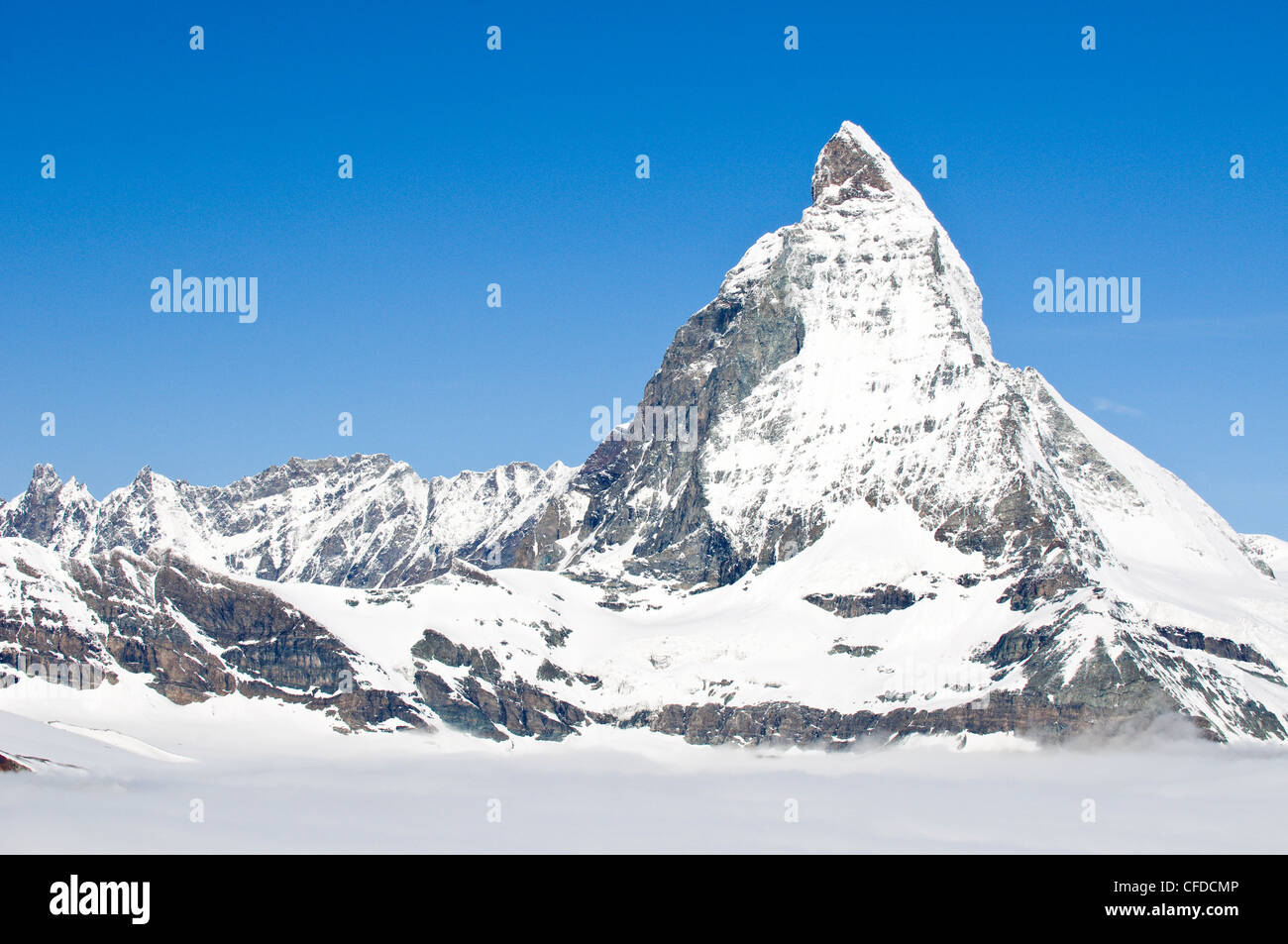 Matterhorn von oben auf den Gornergrat, Schweiz, Europa Stockfoto