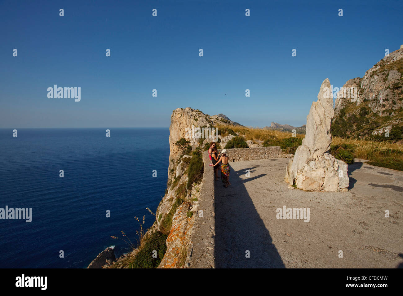 Aussichtspunkt Mirador d es Colomer, Mirador de Mal Pas, Cap de Formentor, Cap Formentor, Mallorca, Balearen, Spanien, Europa Stockfoto