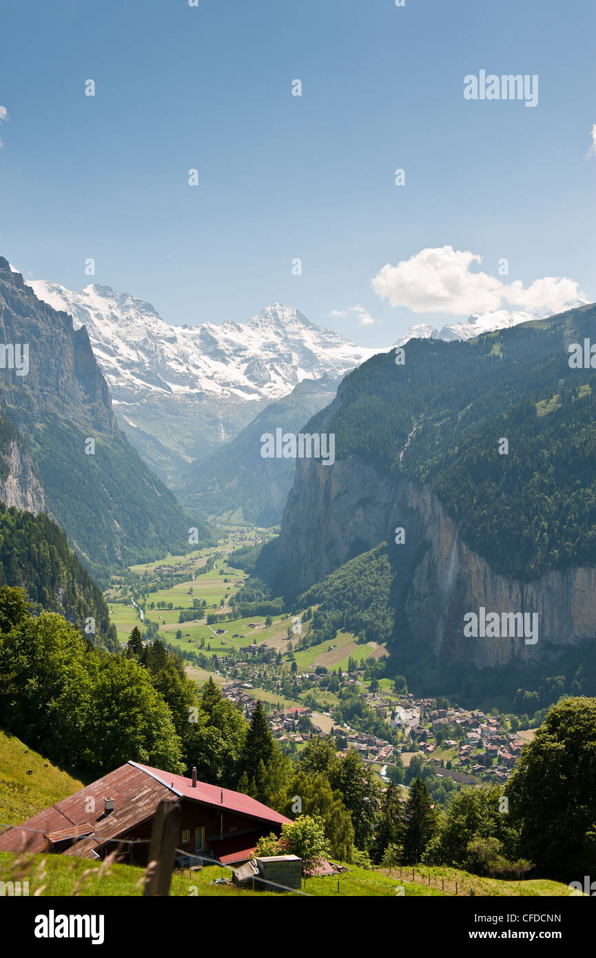 Jungfrau-massiv, Lauterbrunnen, Jungfrau Region, Schweiz, Europa Stockfoto