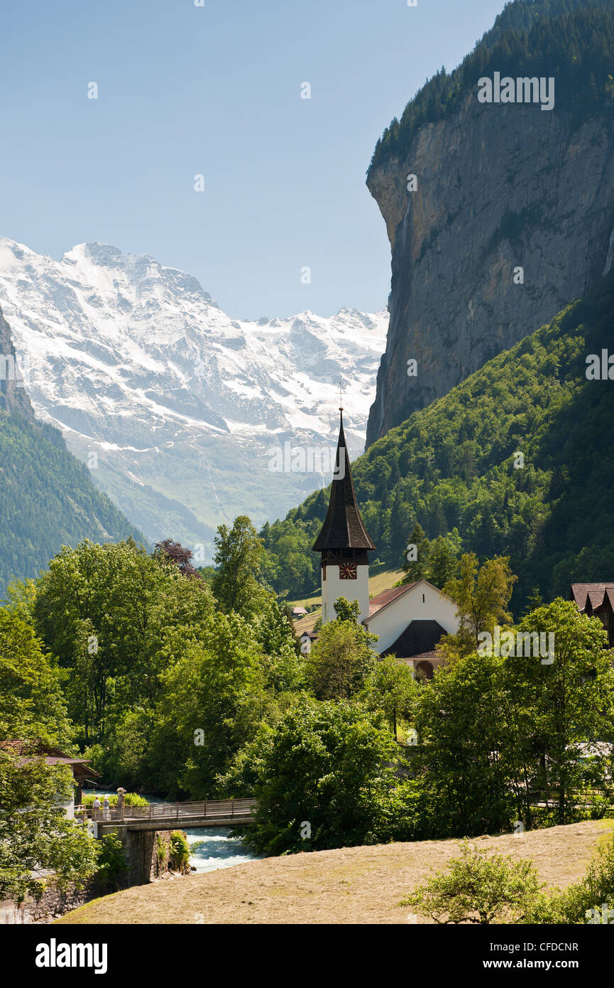 Jungfrau-massiv, Lauterbrunnen, Jungfrau Region, Schweiz, Europa Stockfoto