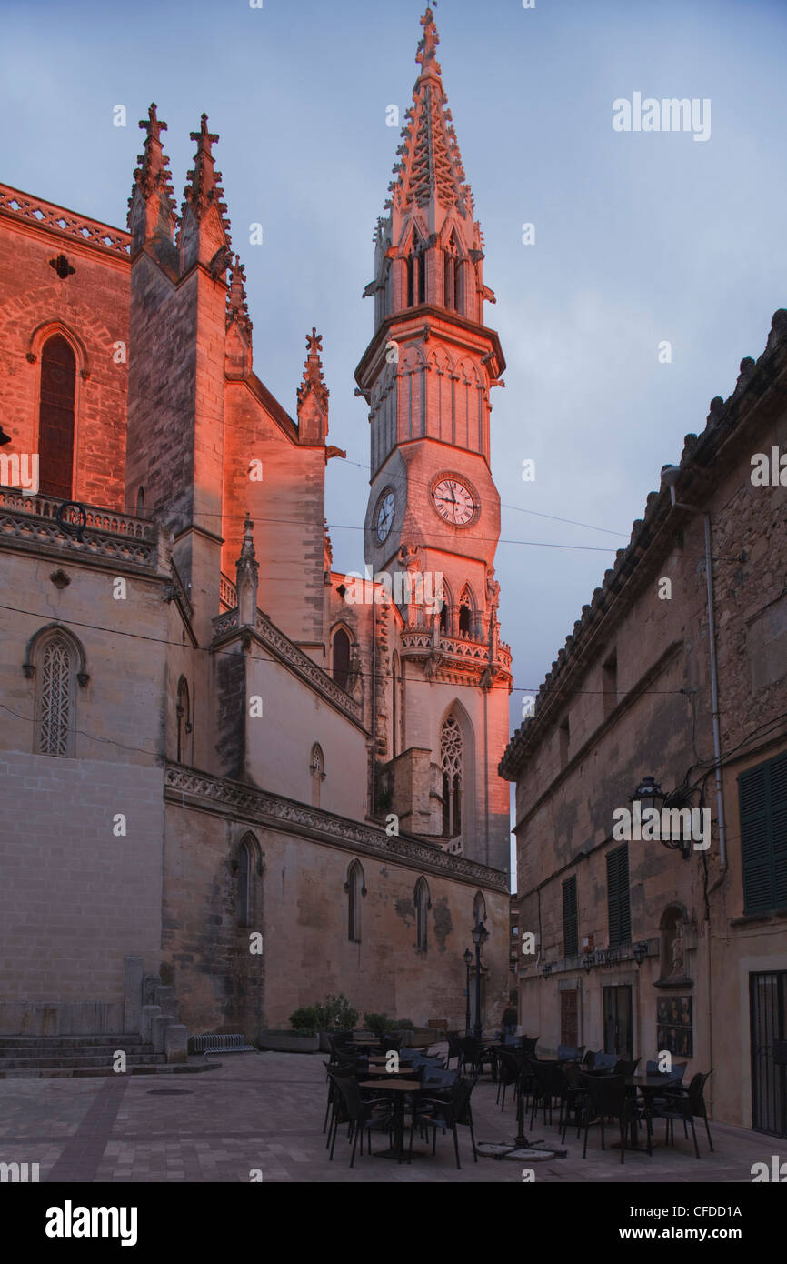 Turm, Kirche, Dolors de Nostra Senyora, Neo-Gotik, Manacor, Mallorca, Balearische Inseln, Spanien, Europa Stockfoto