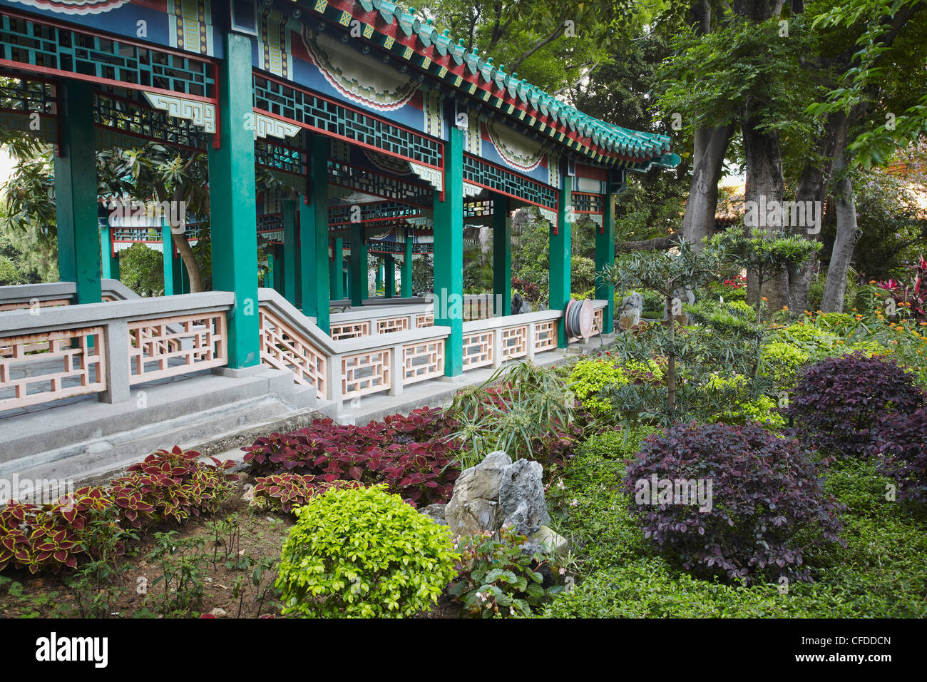 Gärten der Sik Sik Yuen Tempel, Wong Tai Sin, Kowloon, Hong Kong, China, Asien Stockfoto