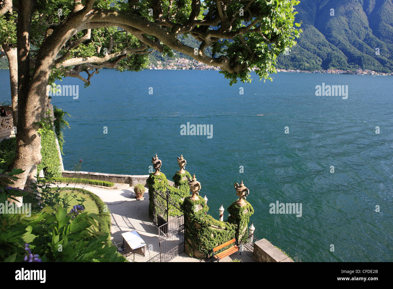 Blick von Villa Balbianello, Lenno, Comer See, Lombardei, Italien, Europa Stockfoto