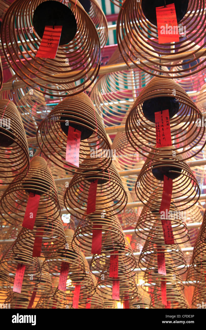 Weihrauch Spulen, Man Mo Tempel, Hong Kong, China, Asien Stockfoto