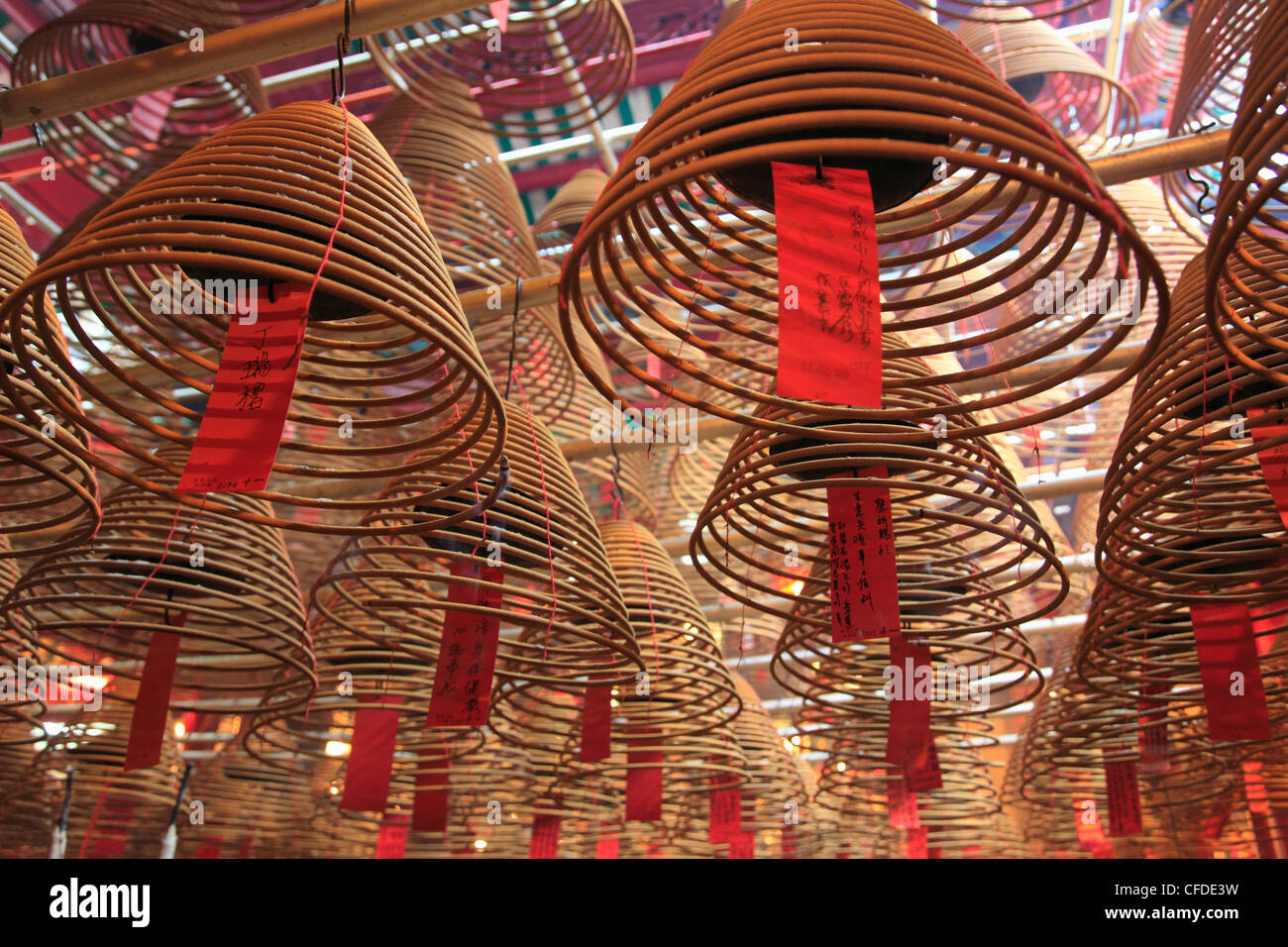 Weihrauch Spulen, Man Mo Tempel, Hong Kong, China, Asien Stockfoto