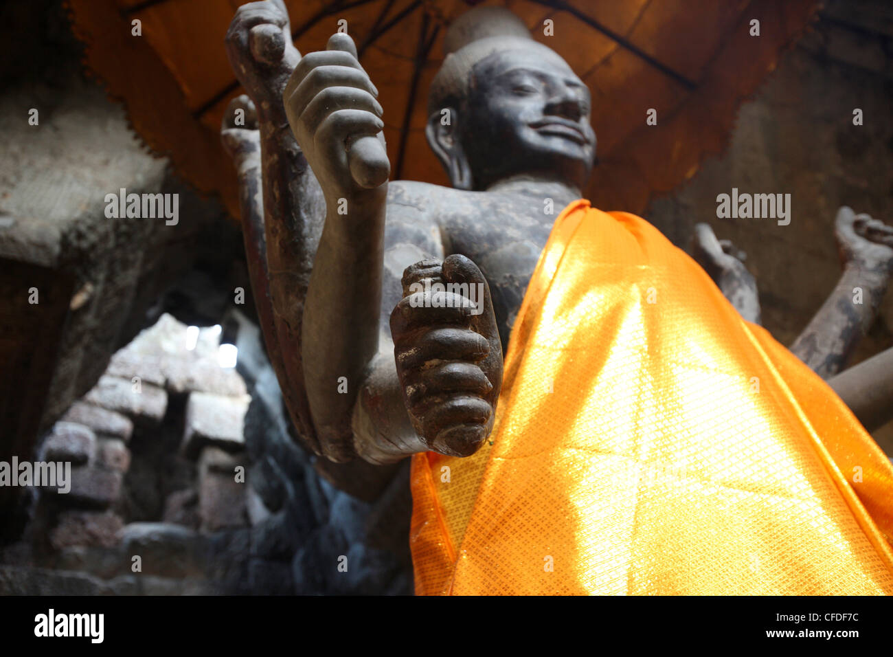 Vishnu Statue, Angkor Wat, UNESCO-Weltkulturerbe, Siem Reap, Kambodscha, Indochina, Südostasien, Asien Stockfoto