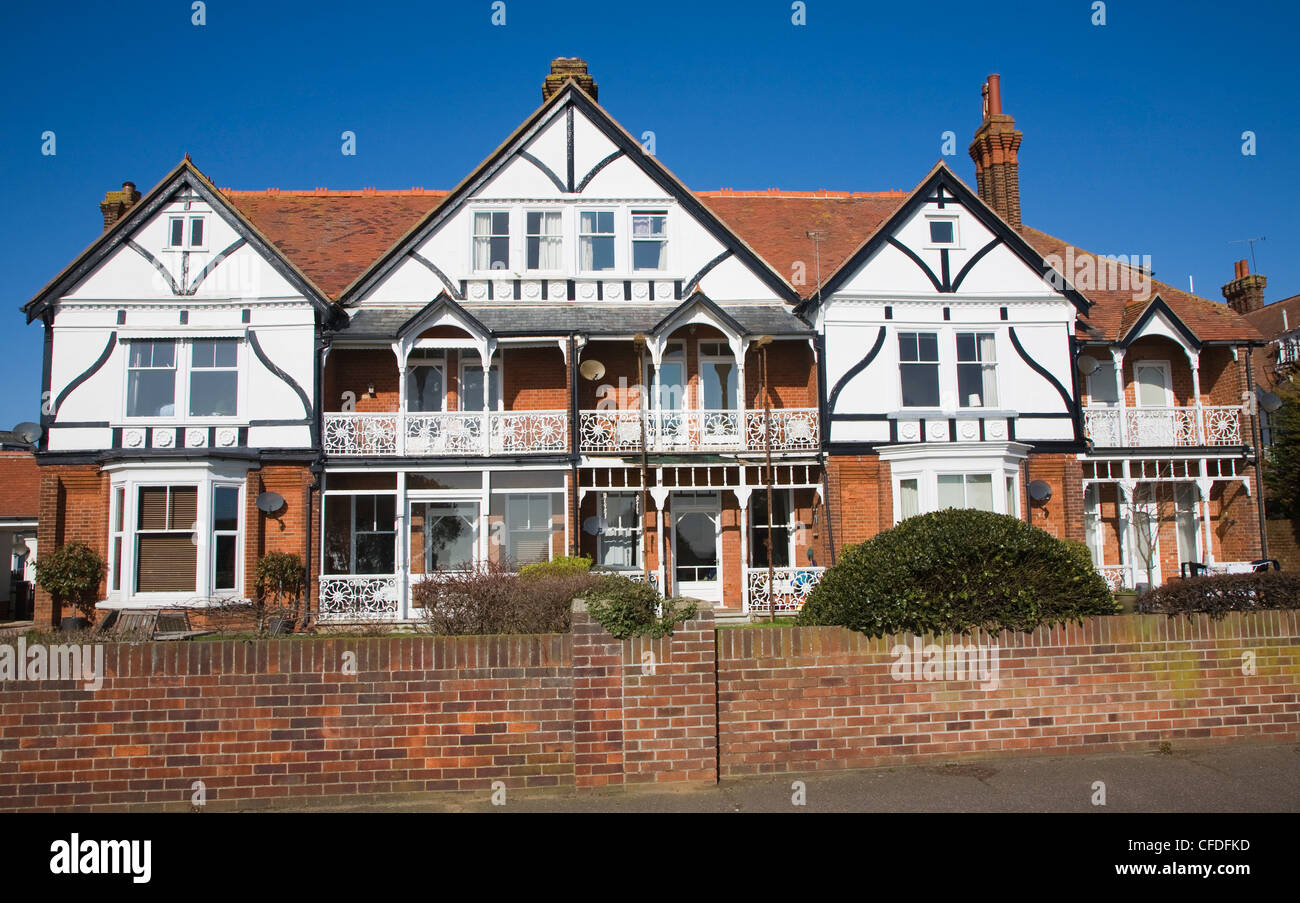 Edwardianischen Stil Häuser, Hamilton Gardens, Felixstowe, Suffolk, England Stockfoto