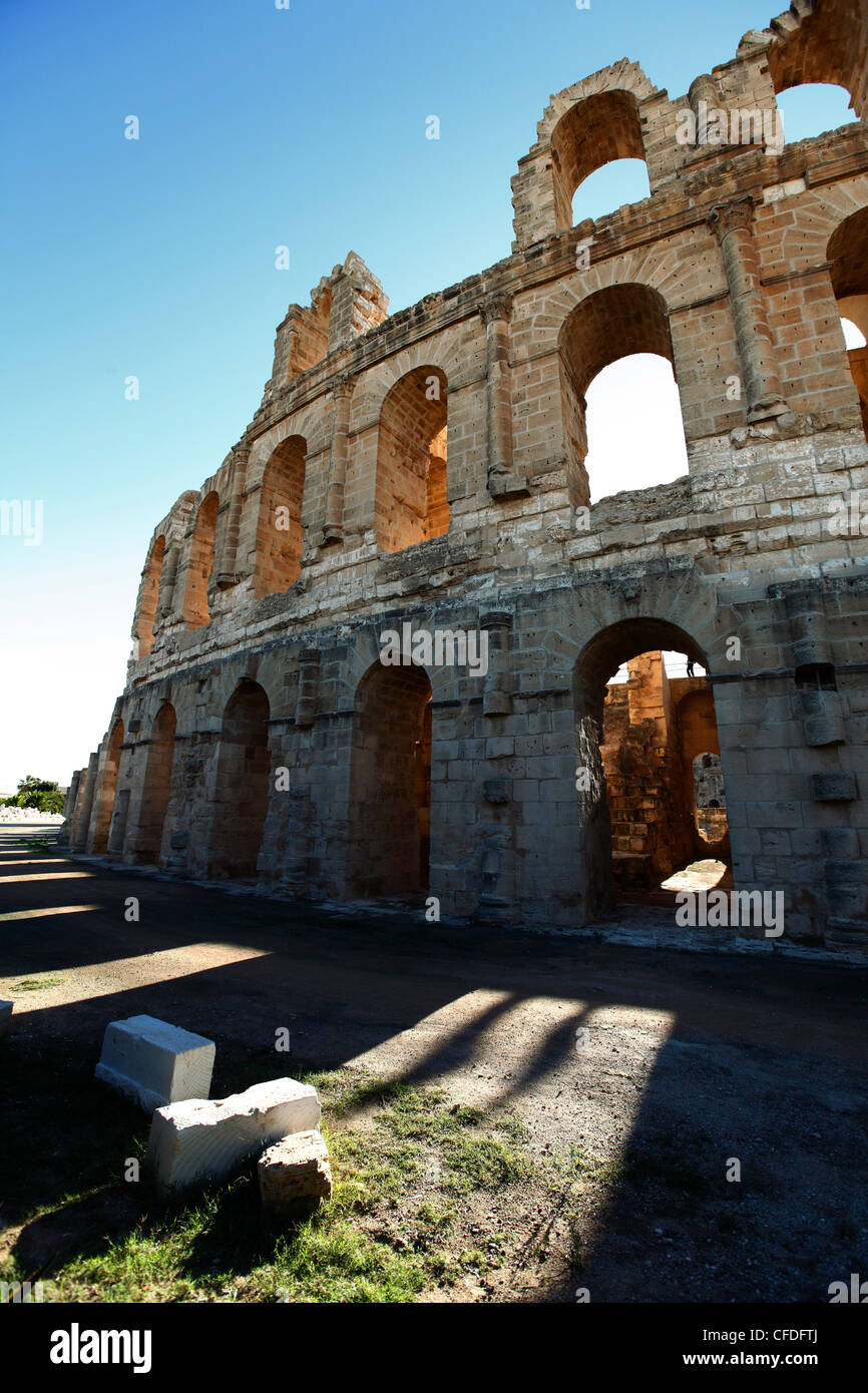 Römisches Amphitheater, El Jem, UNESCO-Weltkulturerbe, Tunesien, Nordafrika, Afrika Stockfoto