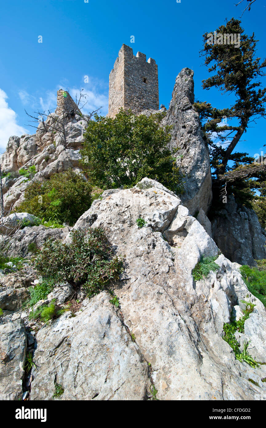 Kreuzritter Schloss von St. Hilarion, türkischen Teil von Zypern, Zypern, Europa Stockfoto