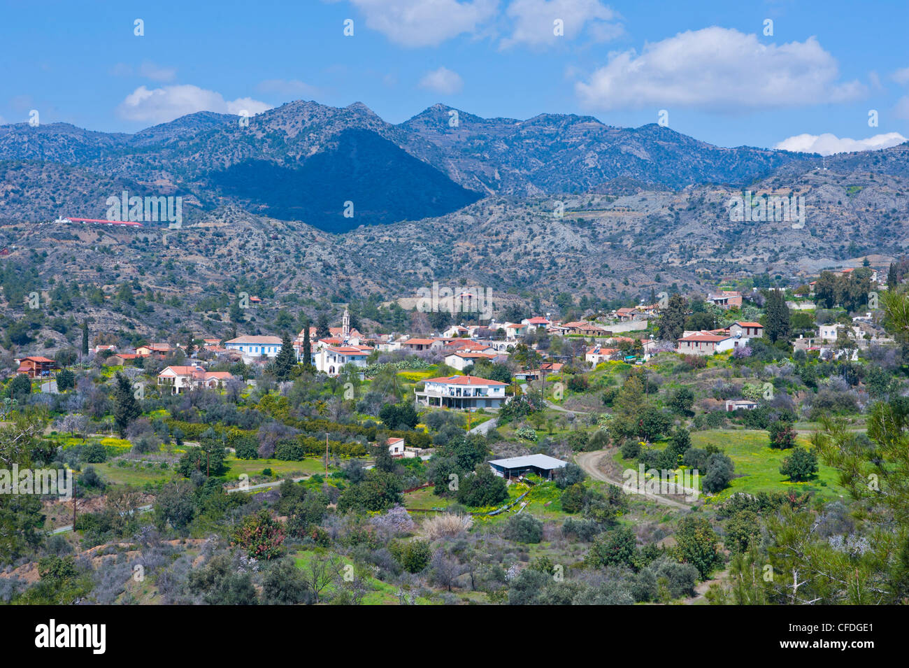 Blick über den Troodos Bergen, Zypern, Europa Stockfoto