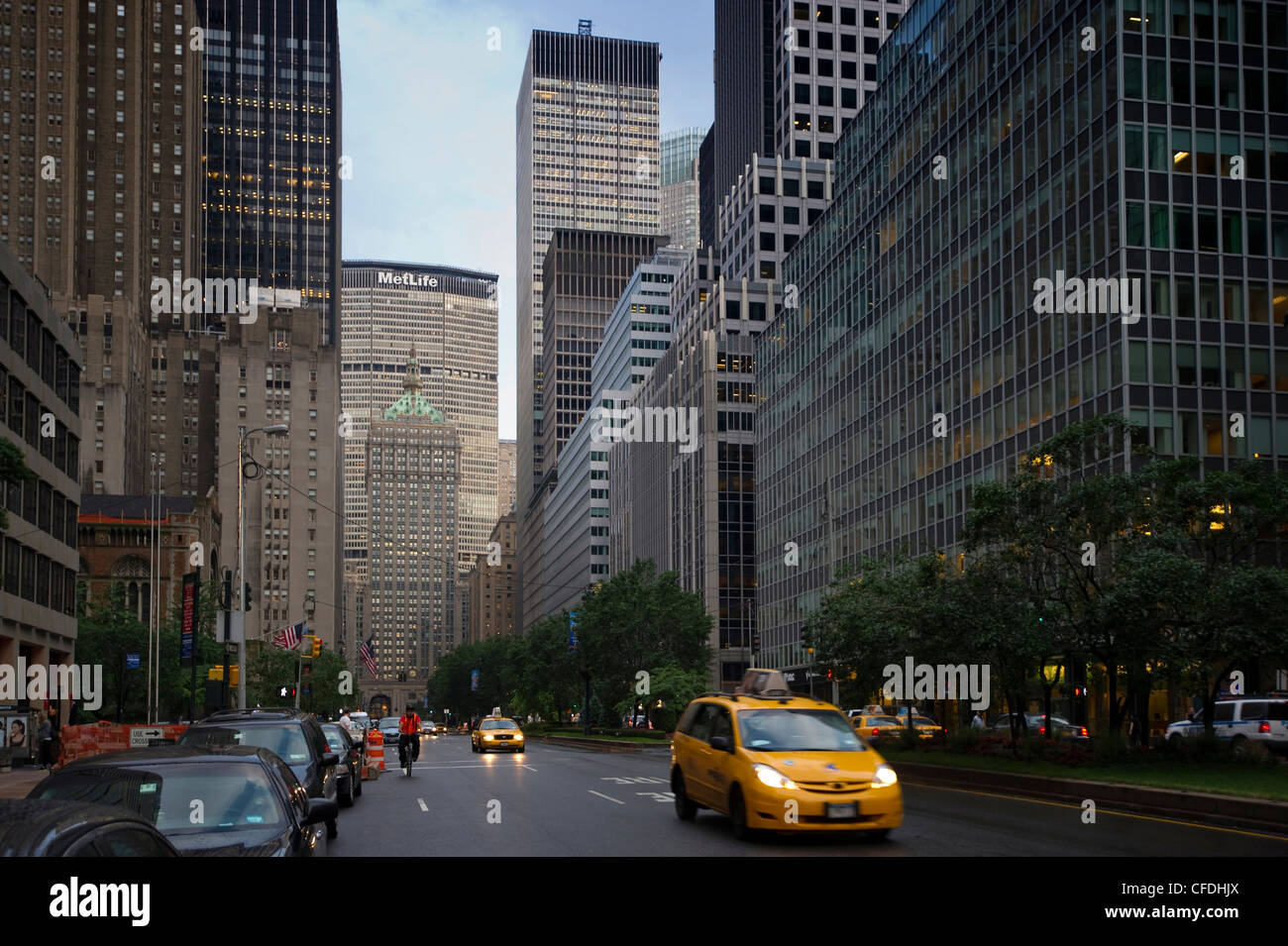 Taxi am Park Avenue, Manhattan, New York, USA, Amerika Stockfoto