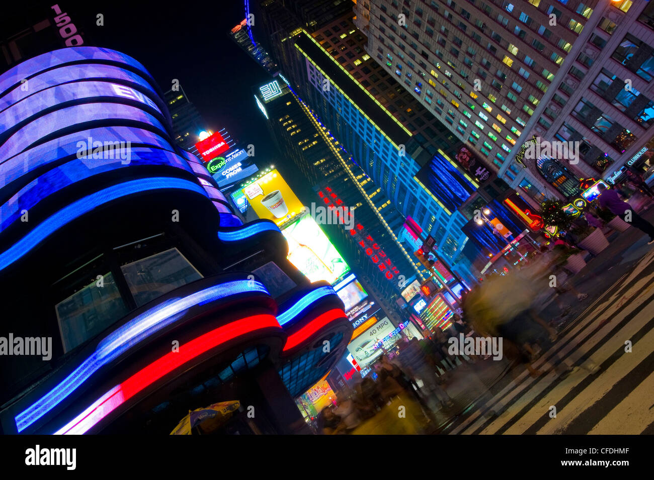Menschen Square am Times bei Nacht, Manhattan, New York, USA, Amerika Stockfoto