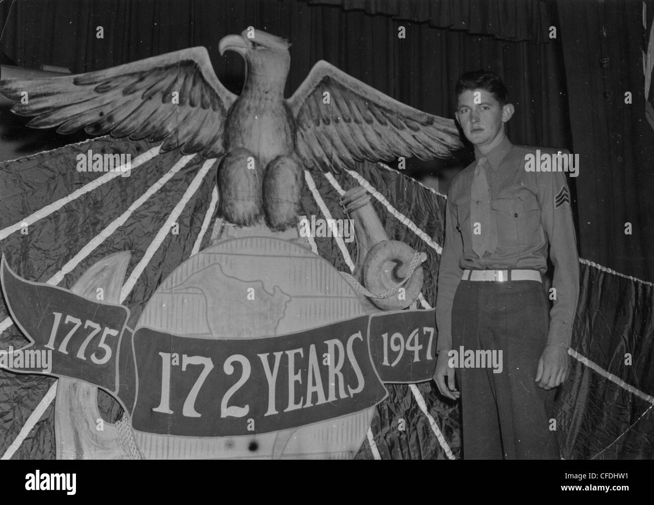 US Marine USMC 172 Jahre der Marines marine corp Geburtstag 1947 post wwii 1940er Jahren einheitliche Stockfoto