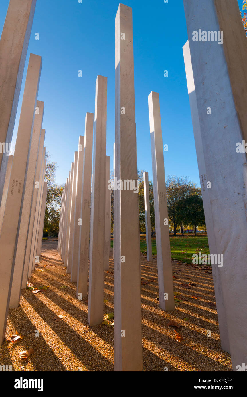 7. Juli-Gedenkstätte für die Opfer der Bombardierungen 2005, Hyde Park, London, England, Vereinigtes Königreich, Europa Stockfoto
