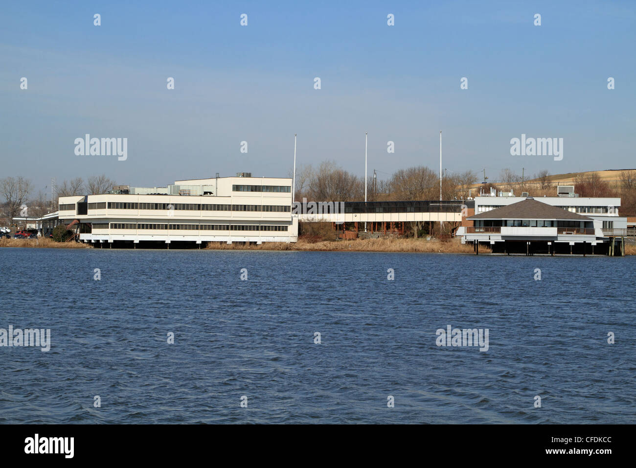 Das Gebäude, in denen die New Jersey Meadowlands Commission und dem Meadowlands Environmental Center, Richard DeKorte Park, NJ Stockfoto