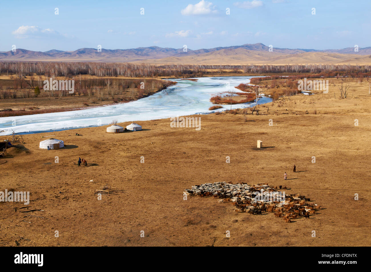Winter Landschaft, Provinz Arhangai, Mongolei, Zentral-Asien, Asien Stockfoto