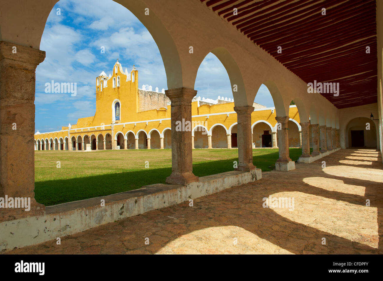 Kloster Convento De San Antonio De Padua (Kloster von San Antonio De Padua), die gelbe Stadt Izamal, Bundesstaates Yucatán, Mexiko Stockfoto