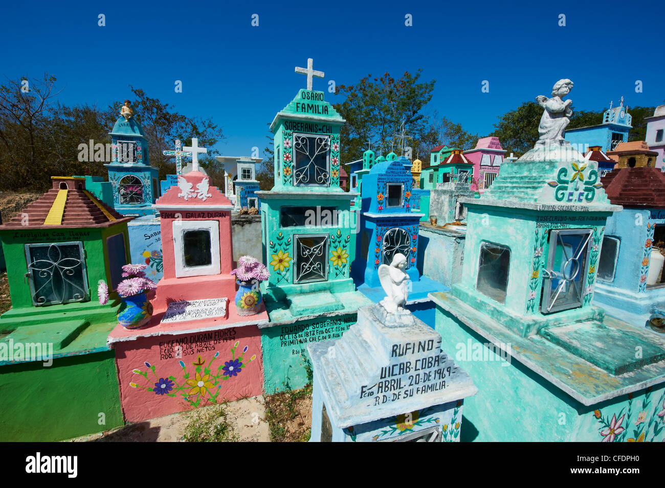 Maya-Friedhof, Hoctun, Bundesstaates Yucatán, Mexiko, Stockfoto