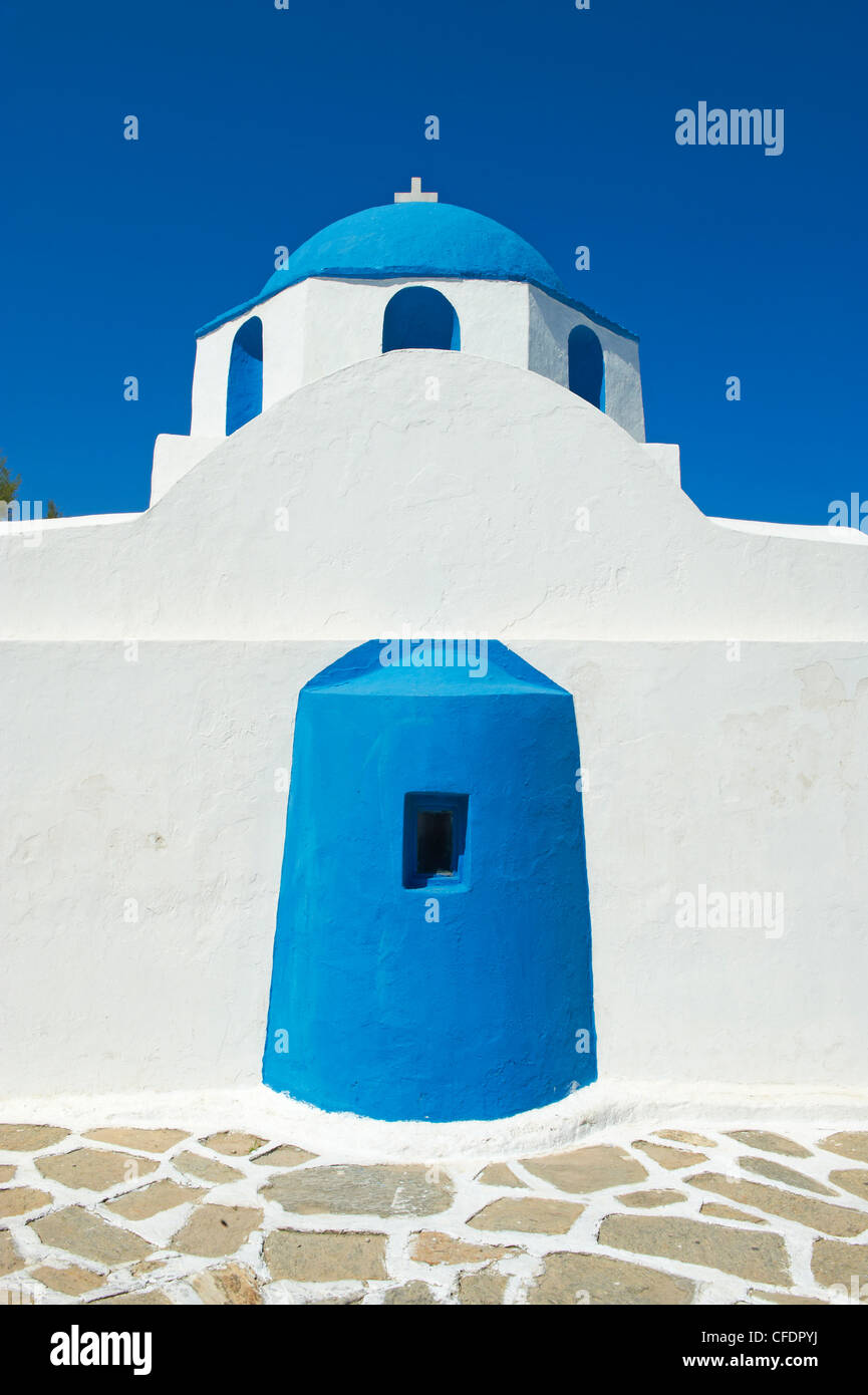 Blaue Kirche, Parikia (Chora), Insel Paros, Cyclades, griechische Inseln, Griechenland, Europa Stockfoto