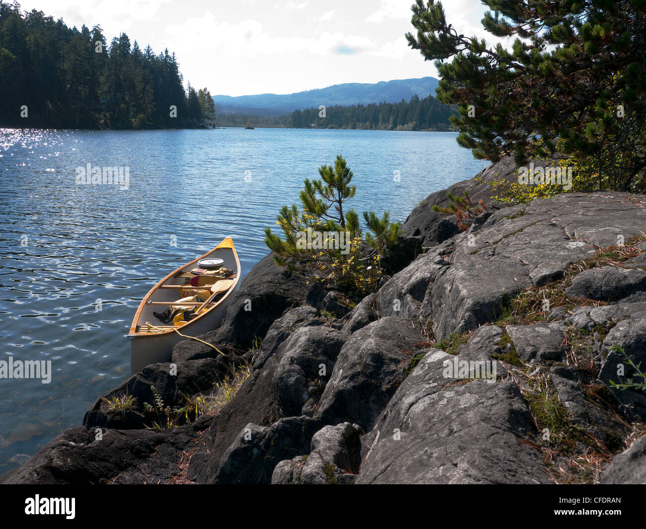 Speicher Island Provincial Park im Shawnigan Lake, Vancouver Island, British Columbia, Kanada Stockfoto