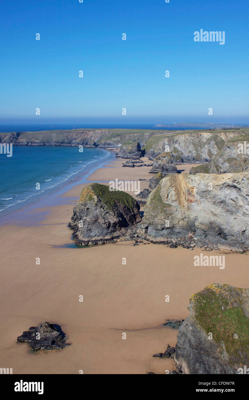 Bedruthan Steps, Cornwall, England, Vereinigtes Königreich, Europa Stockfoto