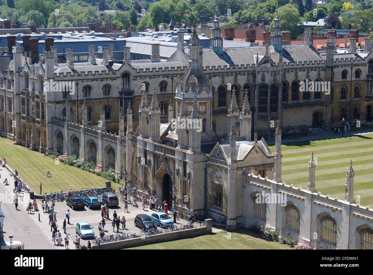 Luftaufnahme des Kings College von St. Marien Kirche, Cambridge, Cambridgeshire, England, Vereinigtes Königreich, Europa Stockfoto