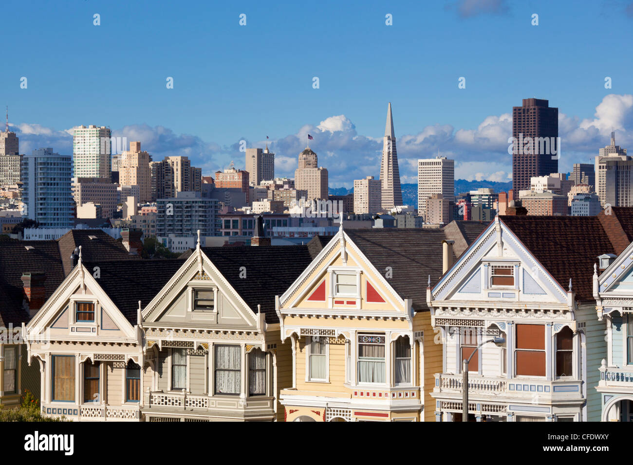 Der berühmten Painted Ladies, San Francisco, Kalifornien, USA Stockfoto