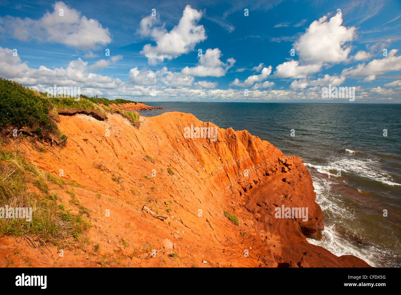 Sandstein-Klippen, Cape Bear, Prince-Edward-Insel, Kanada Stockfoto