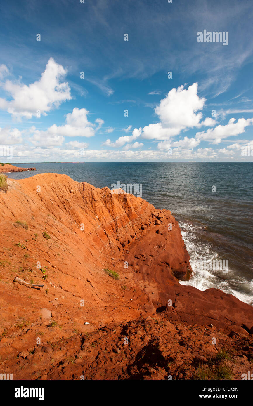 Sandstein-Klippen, Cape Bear, Prince-Edward-Insel, Kanada Stockfoto